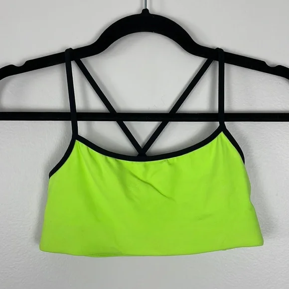 Splits59 Sports Bra Liya Airweight Neon Lime Green Stretch XS Activewear Revolve - Picture 2 of 4